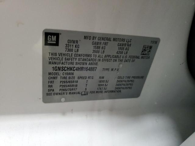 1GNSCHKC4HR164887 Chevrolet Suburban C1500 Lt