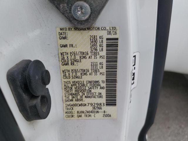 1N6AD0CW8GN792983 Nissan Frontier Sv