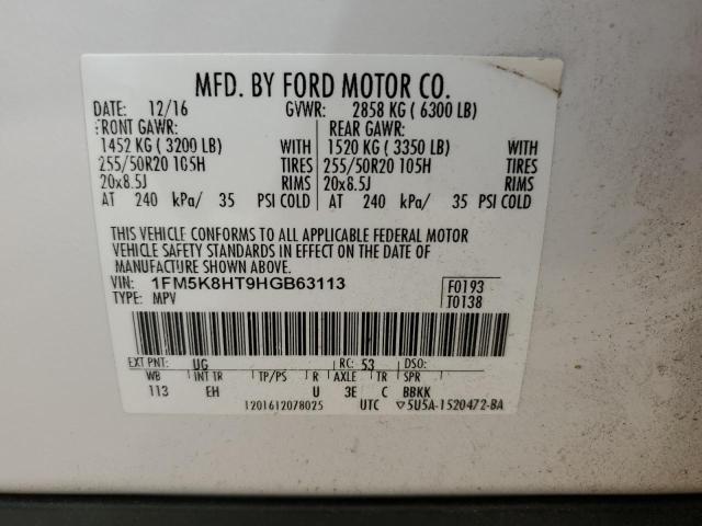 1FM5K8HT9HGB63113 Ford Explorer Platinum