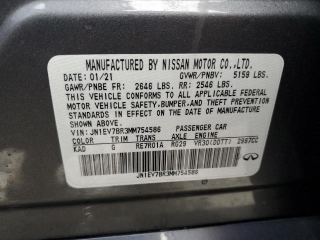 JN1EV7BR3MM754586 Infiniti Q50 LUXE