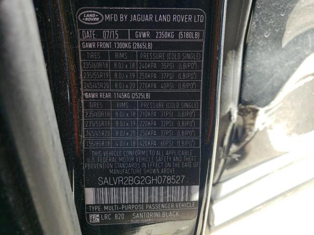 SALVR2BG2GH078527 Land Rover Range Rover Evoque Hse
