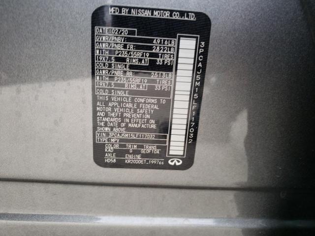 3PCAJ5M15LF117032 Infiniti Qx50 Pure
