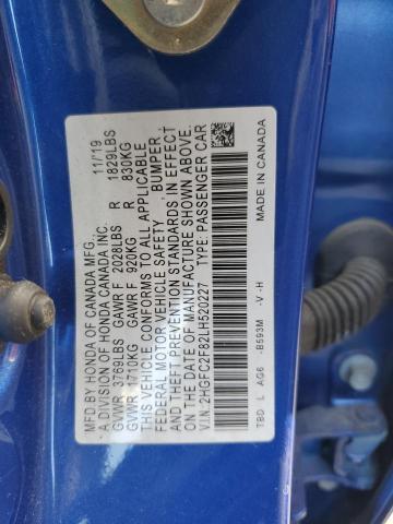 2HGFC2F82LH520227 Honda Civic Sport