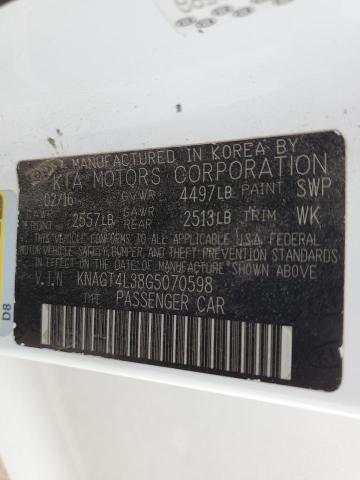 KNAGT4L38G5070598 KIA Optima Lx