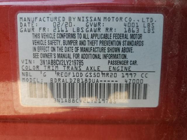 3N1AB8CV2LY219785 Nissan SENTRA SV