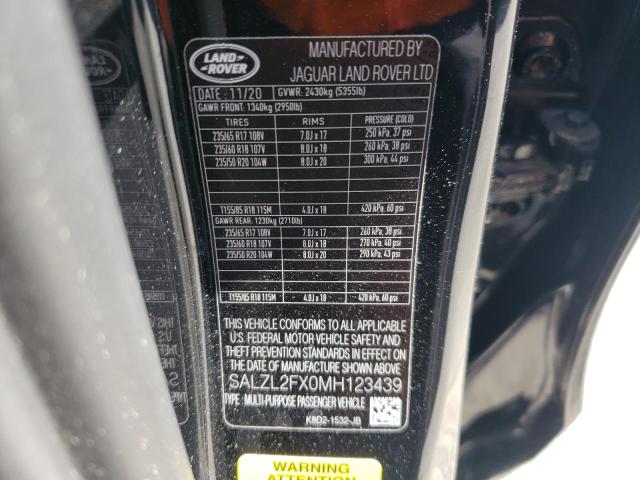 SALZL2FX0MH123439 Land Rover Range Rover Evoque R-dynamic Se