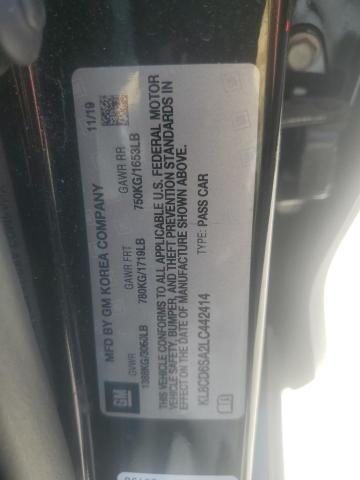 KL8CD6SA2LC442414 Chevrolet SPARK 1LT