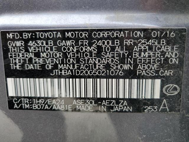 JTHBA1D20G5021076 Lexus IS 200T