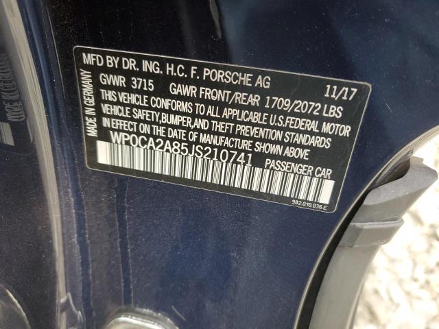 WP0CA2A85JS210741 Porsche Boxster