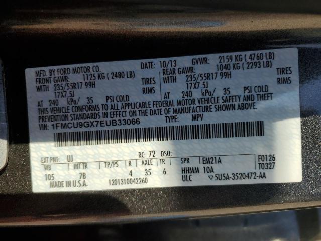 1FMCU9GX7EUB33066 Ford ESCAPE SE