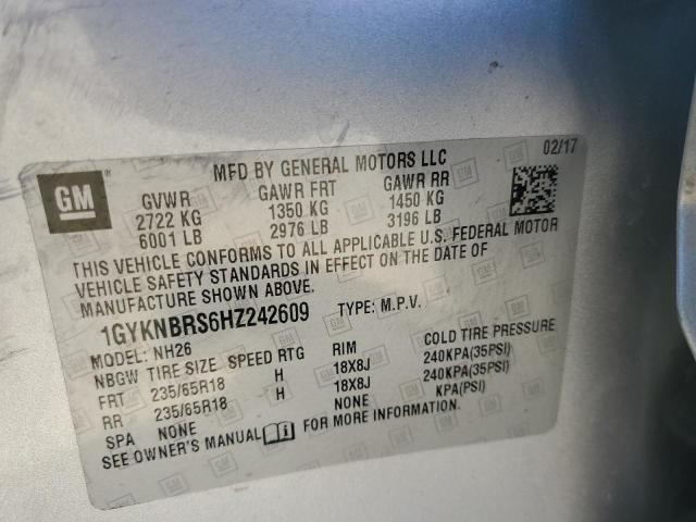 1GYKNBRS6HZ242609 Cadillac XT5 LUXURY