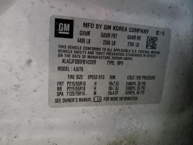 KL4CJFSBXFB143329 Buick Encore Convenience
