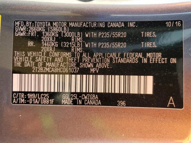 2T2BZMCA8HC061037 Lexus Rx 350 Base