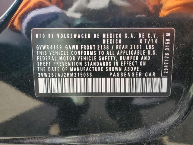 3VW2B7AJ2HM215033 Volkswagen JETTA S