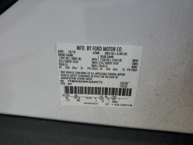 1FM5K8D86KGA45772 Ford EXPLORER XLT