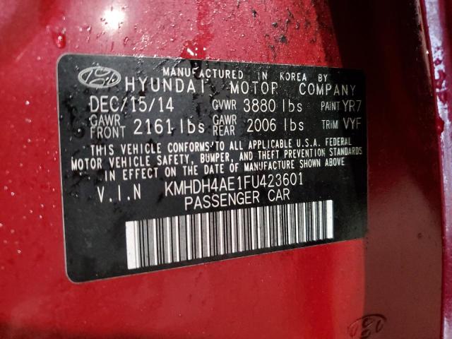 KMHDH4AE1FU423601 Hyundai ELANTRA SE