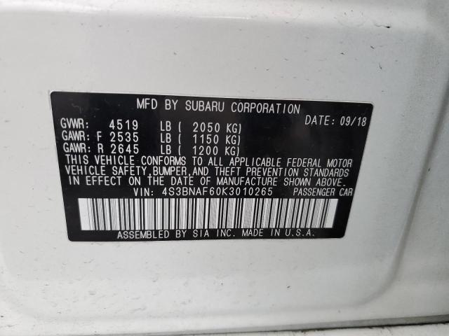 4S3BNAF60K3010265 Subaru Legacy 2.5i Premium