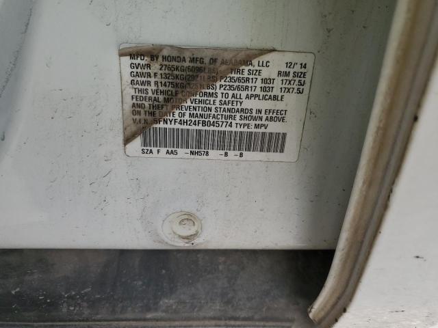 5FNYF4H24FB045774 Honda PILOT LX