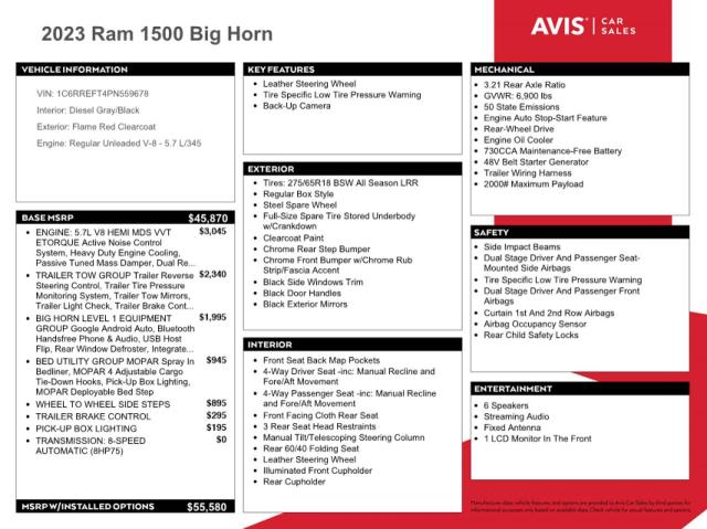 1C6RREFT4PN559678 RAM 1500 Big Horn/lone Star