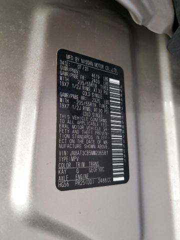 JN8AT3CB5MW236581 Nissan Rogue Sl