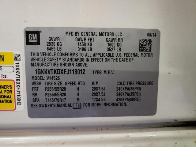 1GKKVTKDXFJ118012 GMC Acadia Denali
