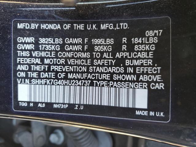 SHHFK7G40HU234737 Honda Civic Sport