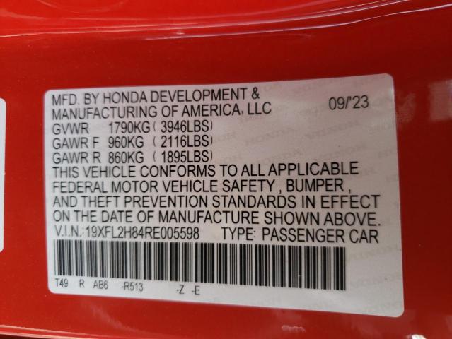 19XFL2H84RE005598 Honda Civic Sport