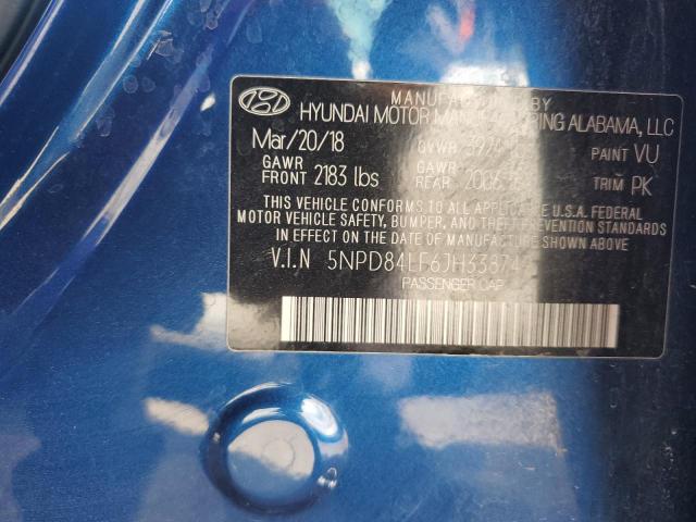 5NPD84LF6JH338749 Hyundai ELANTRA SEL