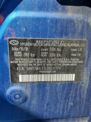 5NPD84LFXJH337779 Hyundai ELANTRA SEL