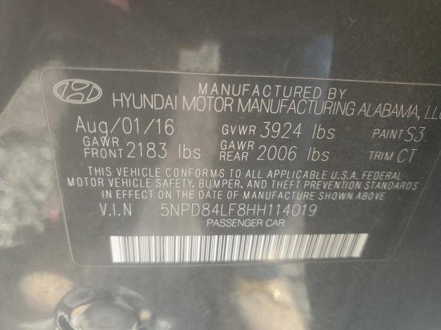 5NPD84LF8HH114019 Hyundai ELANTRA SE