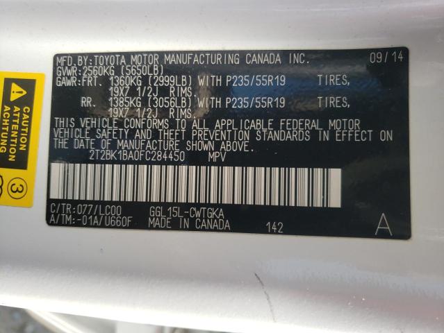 2T2BK1BA0FC284450 Lexus Rx 350 Base