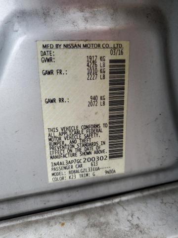 1N4AL3AP7GC200302 Nissan ALTIMA 2.5