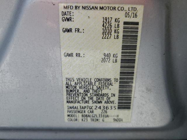 1N4AL3AP7GC243635 Nissan ALTIMA 2.5