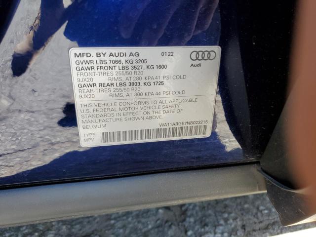 WA11ABGE7NB023215 Audi E-tron Sportback Premium