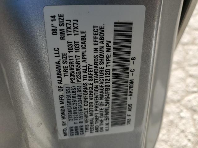 5FNRL5H64FB012120 Honda ODYSSEY EXL