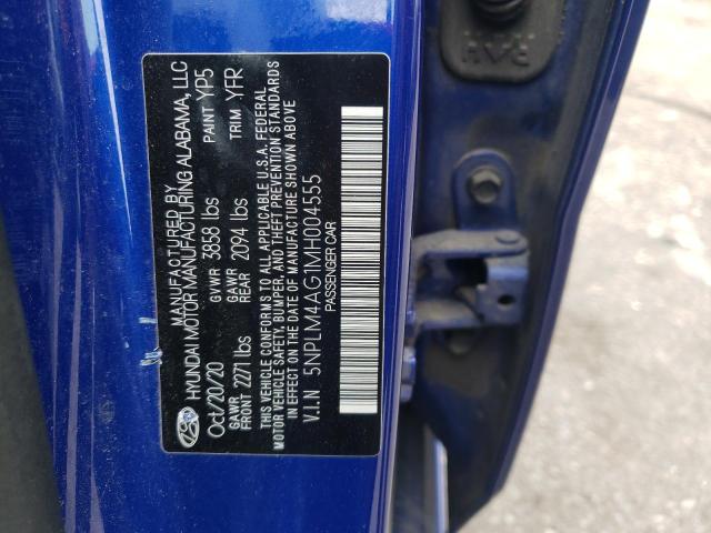 5NPLM4AG1MH004555 Hyundai ELANTRA SEL