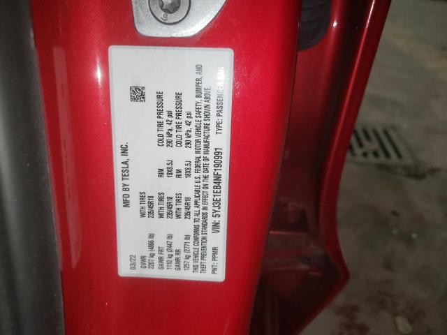5YJ3E1EB4NF190991 Tesla MODEL 3