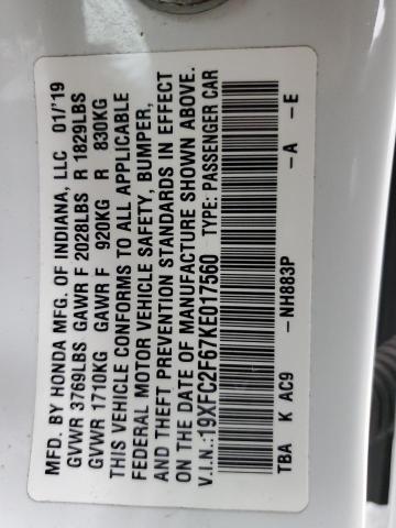 19XFC2F67KE017560 Honda Civic Lx