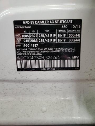 WDCTG4GBXHJ326766 Mercedes-Benz Gla 250 4matic