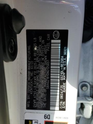58AGZ1B10NU125651 Lexus Es 350 Base
