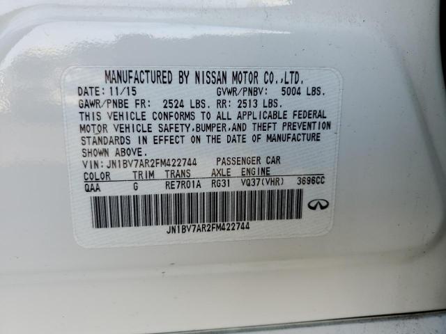 JN1BV7AR2FM422744 Infiniti Q50 BASE