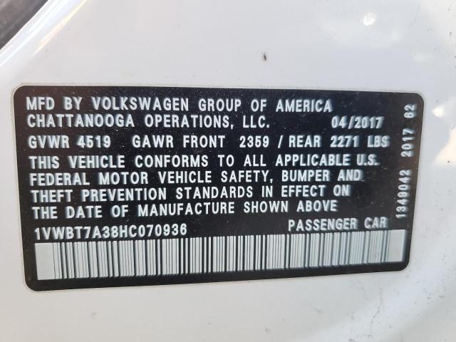 1VWBT7A38HC070936 Volkswagen PASSAT SE