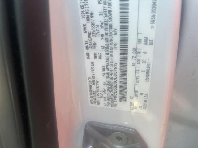 1FMCU0GD0JUD07619 Ford ESCAPE SE