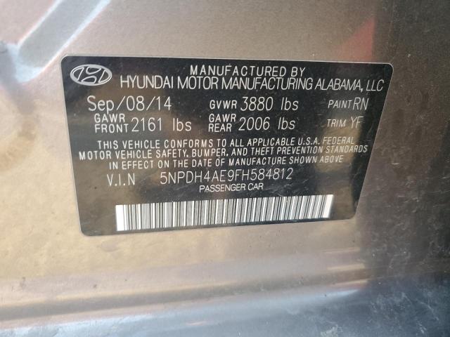 5NPDH4AE9FH584812 Hyundai ELANTRA SE