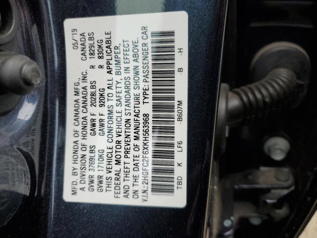 2HGFC2F6XKH563968 Honda Civic Lx