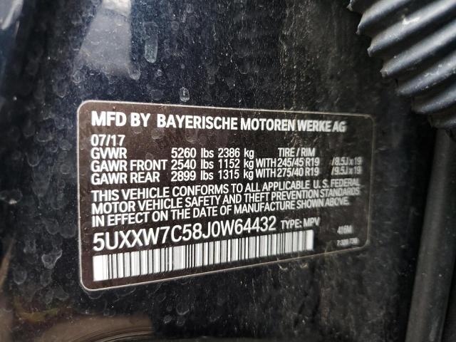 5UXXW7C58J0W64432 BMW X4 Xdrivem40i