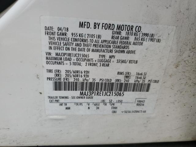 MAJ3P1RE1JC215065 Ford ECOSPORT S