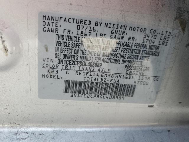 3N1CE2CP8GL408989 Nissan Versa Note S