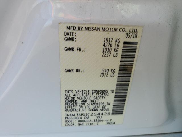 1N4AL3APXJC254426 Nissan ALTIMA 2.5