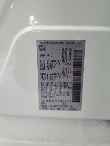 5N1DR3BA2PC248771 Nissan Pathfinder Sv